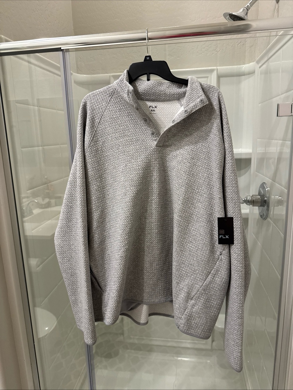 Men's Light Gray Quarter-Snap Sweatshirt